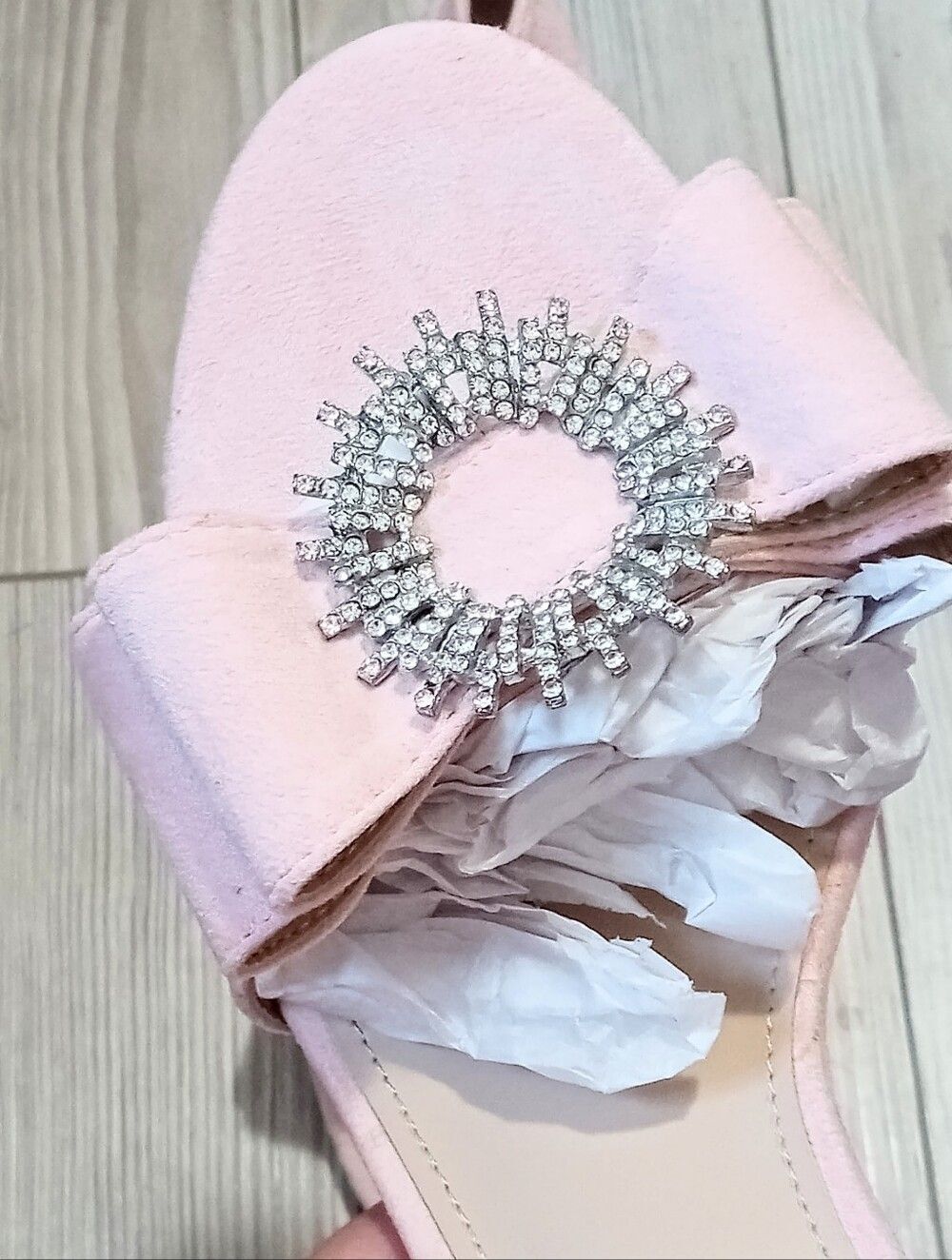 (36-4871) Coutgo Women's Light Pink Bow Heeled Sz 10 - Picture 10 of 10